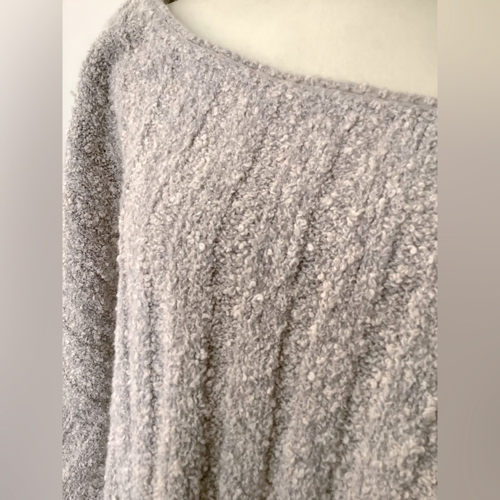 FREE PEOPLE Good Day Cropped Pullover Marled Gray Sweater Size S - Picture 9 of 13
